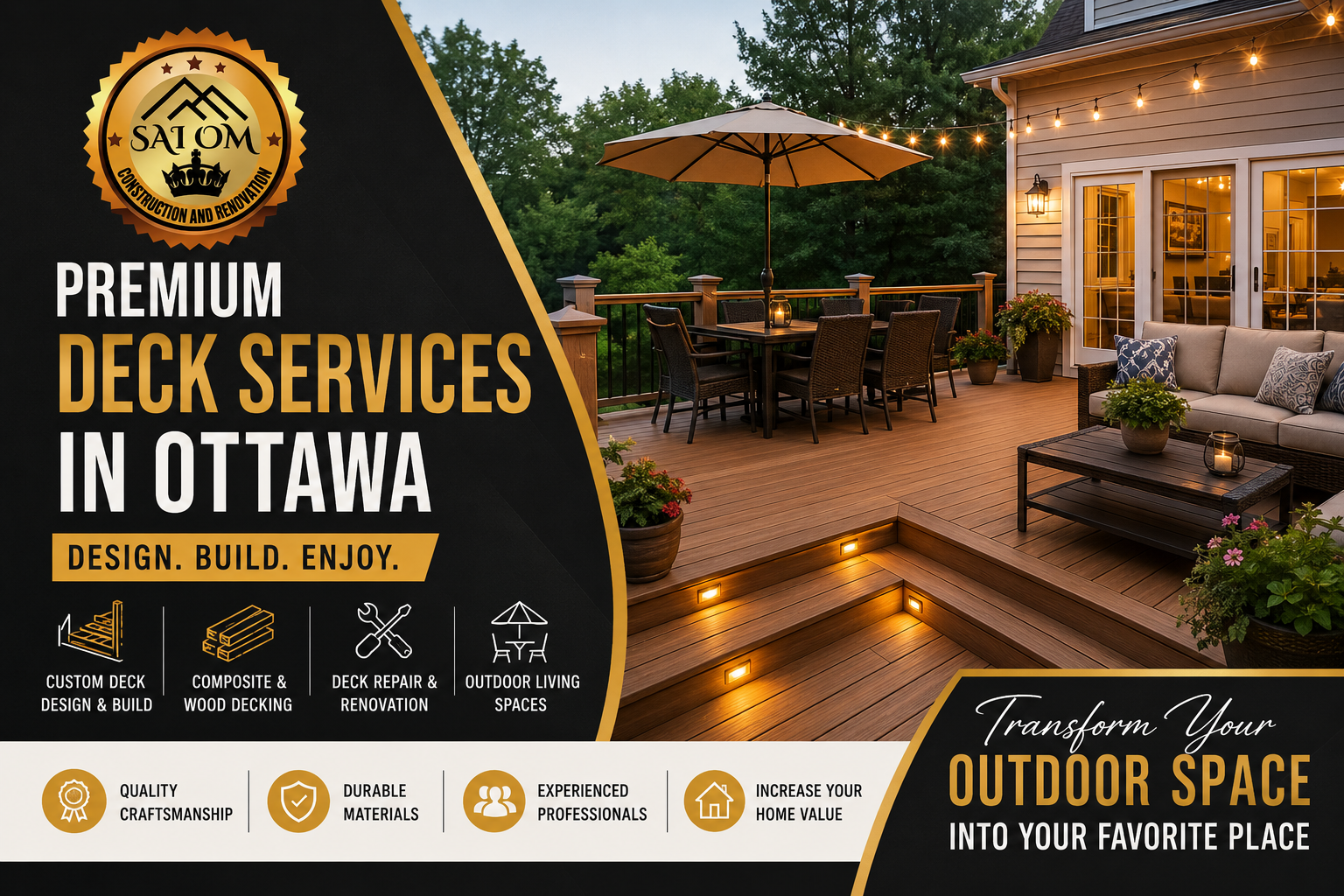 Premium deck services in Ottawa